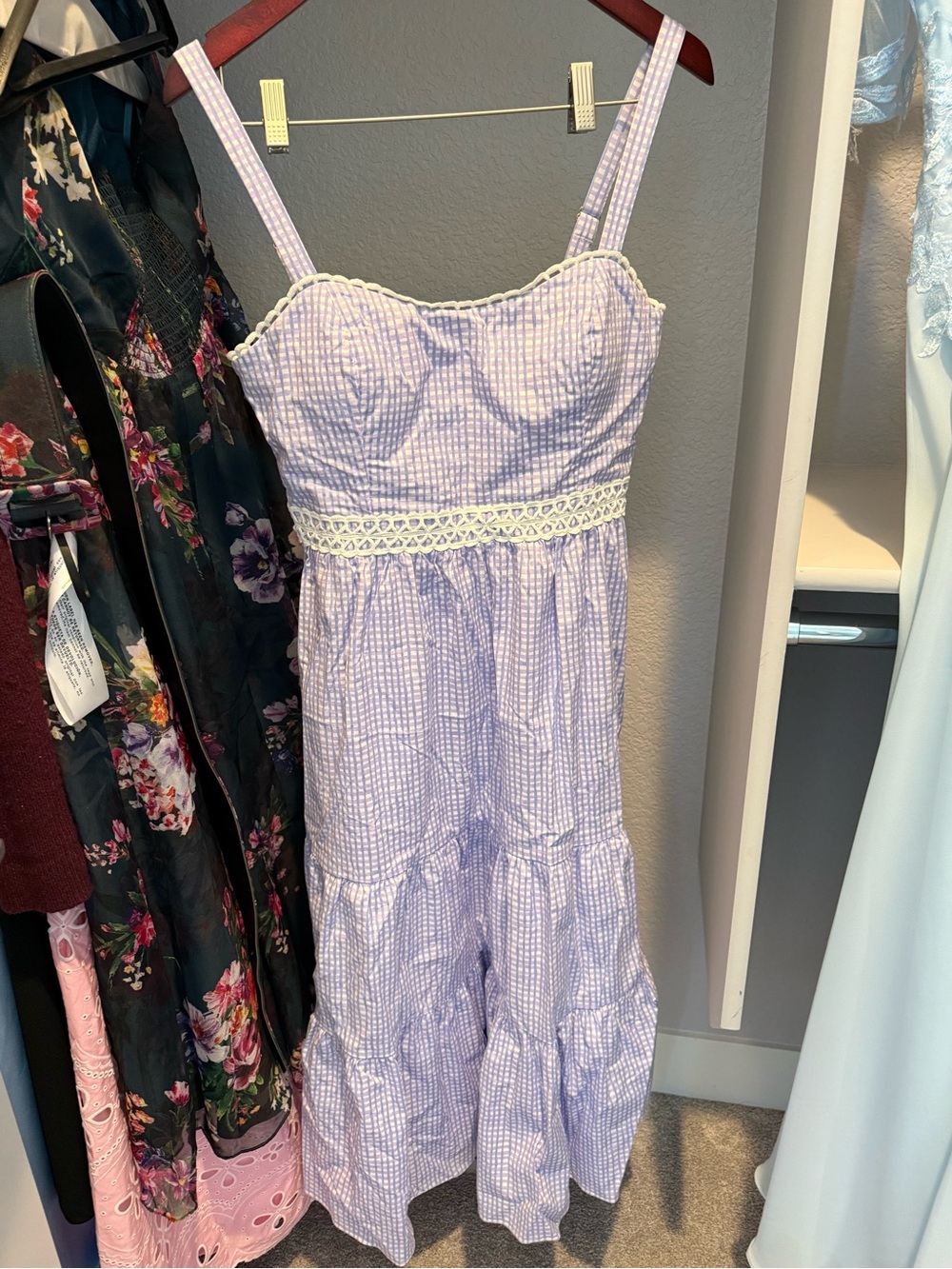 Lilly Pulitzer Lavender Gingham Midi Sundress